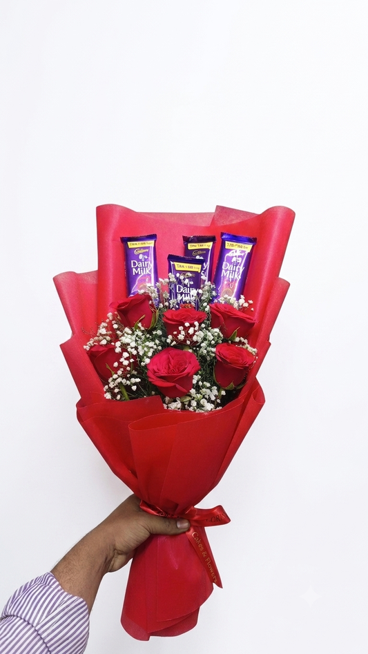 Roses Chocolate Flowers Bunch