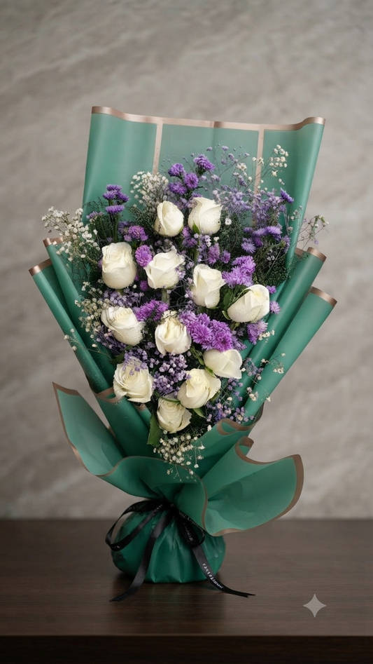 Eternity White Roses Bouquet