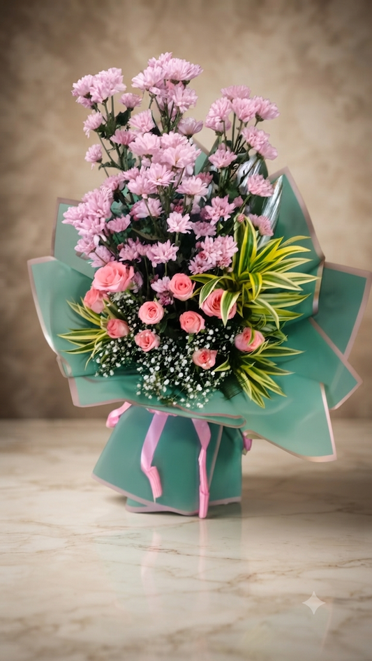 Sweet Pink Flowers Bouquet
