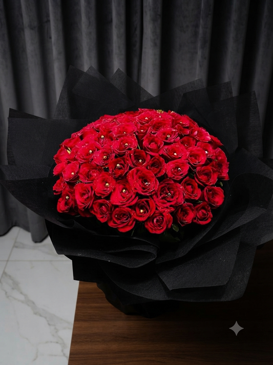 100 Red Roses Bunch