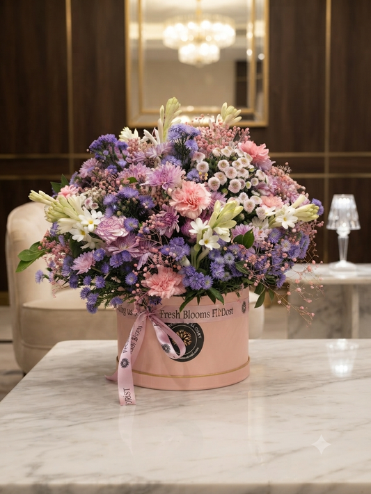 Sweet pink blooms Flowers box