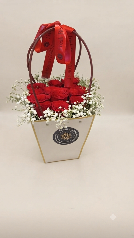 Personalized Red Roses Flowers Bag