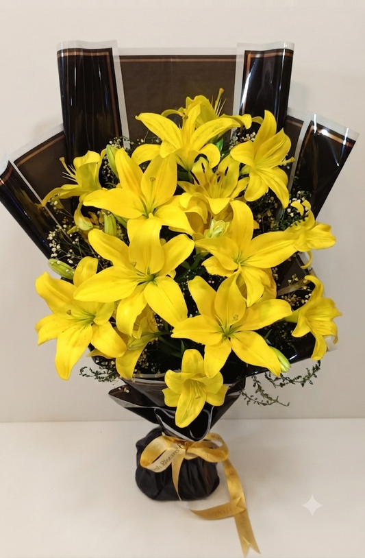 10 yellow ascitic lilies Bouquet