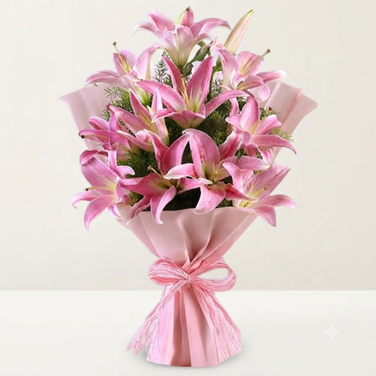 Passionate Original Pink Lilies Bouquet