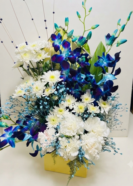Blue white Box Flowers