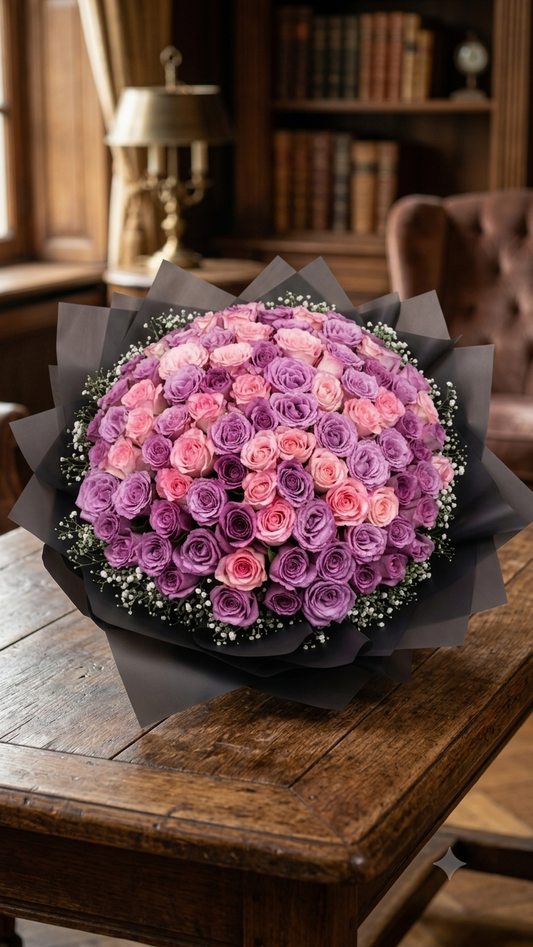 Pastel Symphony Roses Bunch