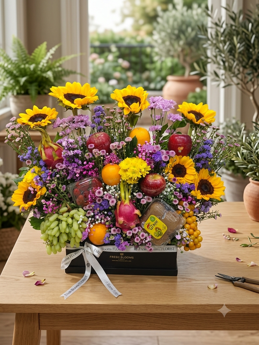 Premium Flowers & Fruits Bouquet
