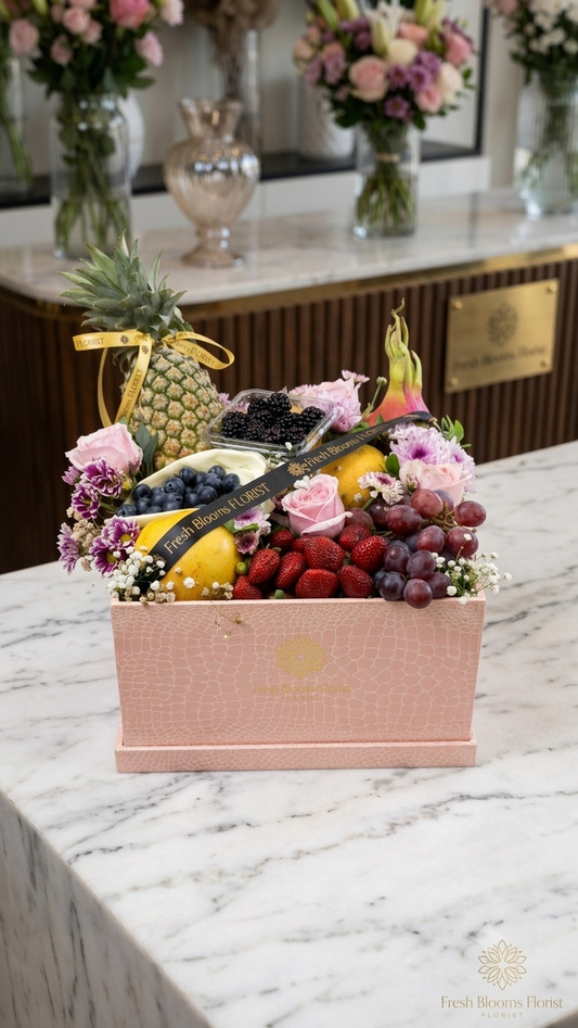 Exotic Mix Flowers & Fruit Box
