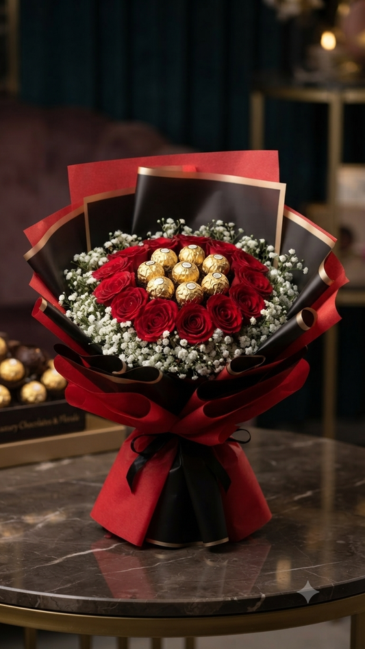 Ferro Rocher Red Roses Bunch