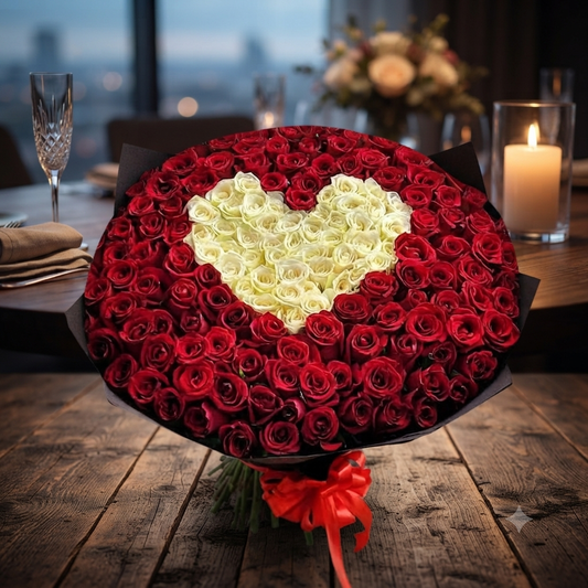 Love Heart Premium Flowers Bouquet