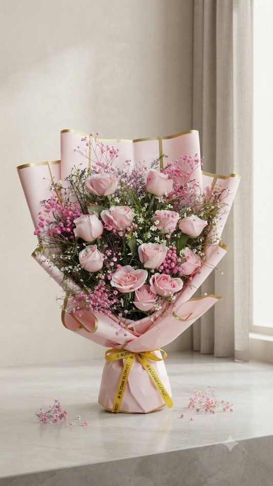 Dreamy Oder of Pink Roses Bunch