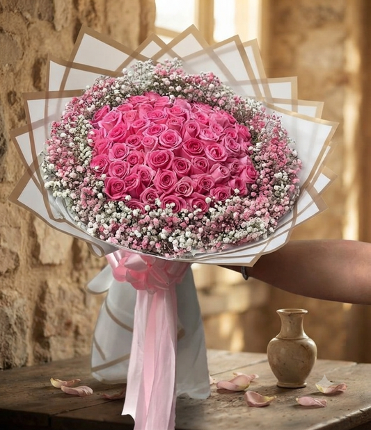 Elite Pink Rose Bunch