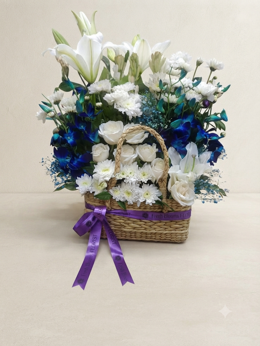 Basket of Blooming flowers