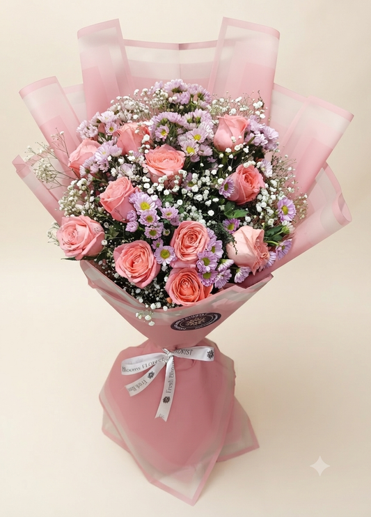 Pink Rose N Dazy Bunch