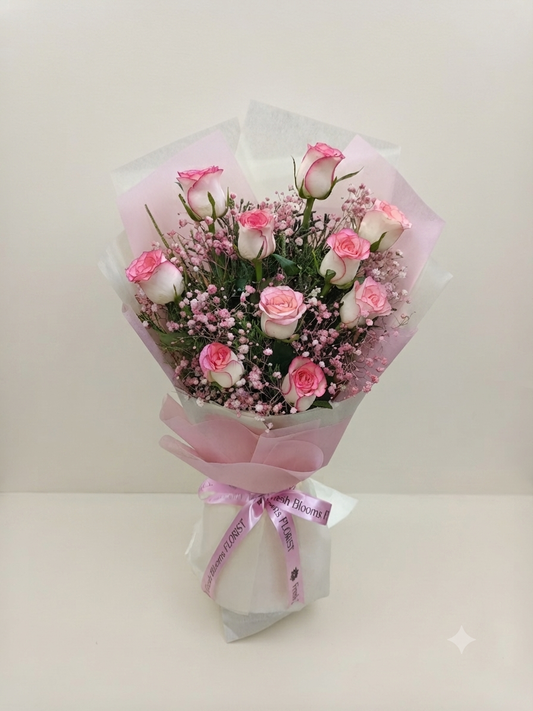 Sweet Pink Roses Bunch