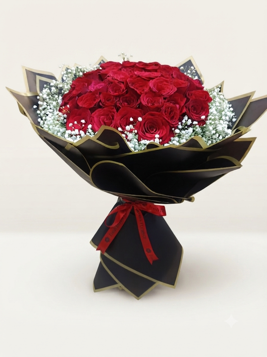 Premium Red Roses Anniversary Bouquet