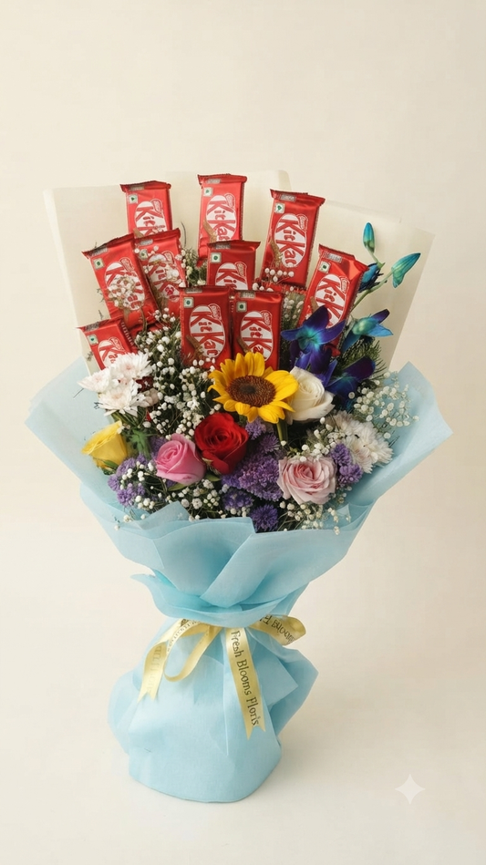 Mix Flowers & chocolate Bouquet