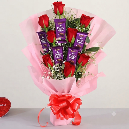 Roses with Chocolate Bouquet