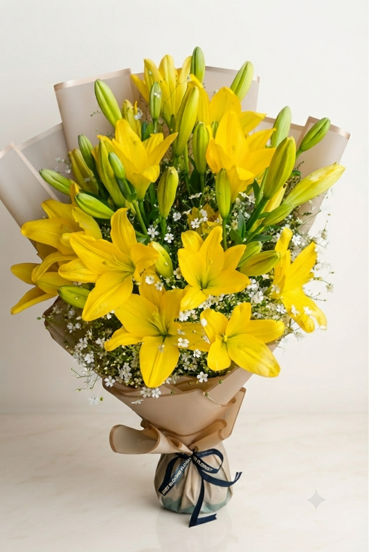 Asiatic Yellow Lilies Bouquet