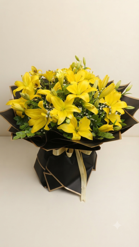 Premium Yellow Asiatic Lilies Bunch