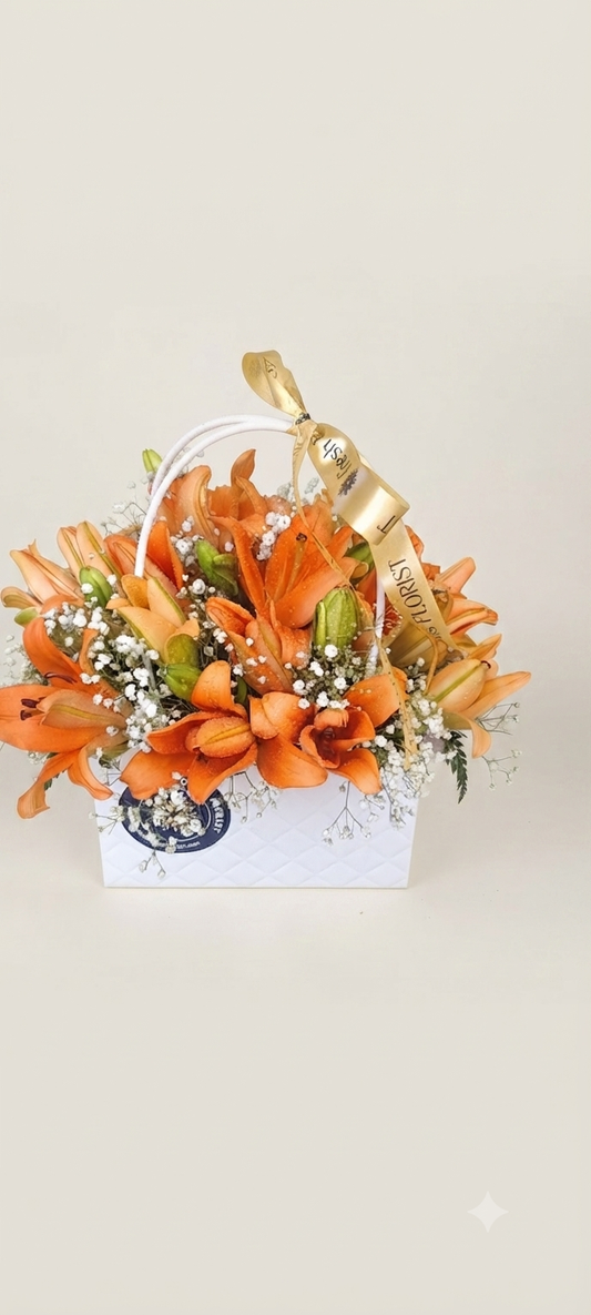 Orange Asiatic lilies Bouquet