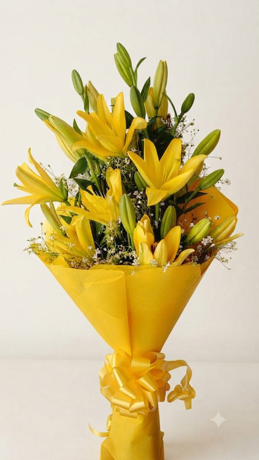 Yellow Asiatic Lilies Bouquet