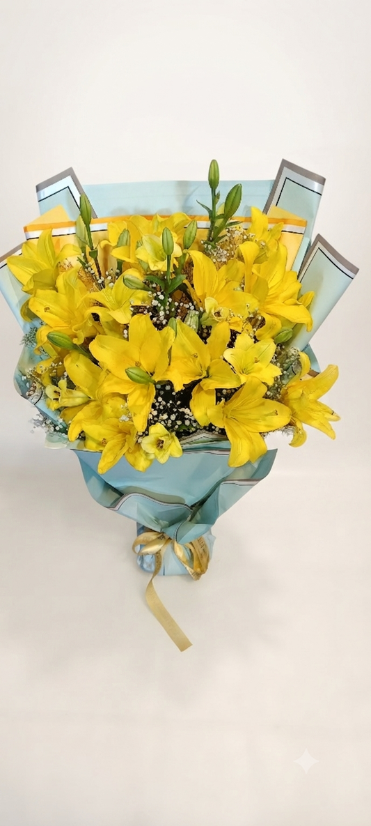 Yellow Asiatic lilies Bouquet