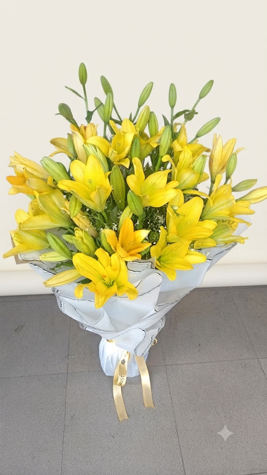 Yellow Asiatic Lily Bouquet