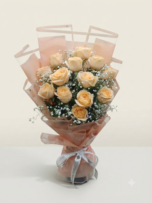 Peach Roses Bouquet