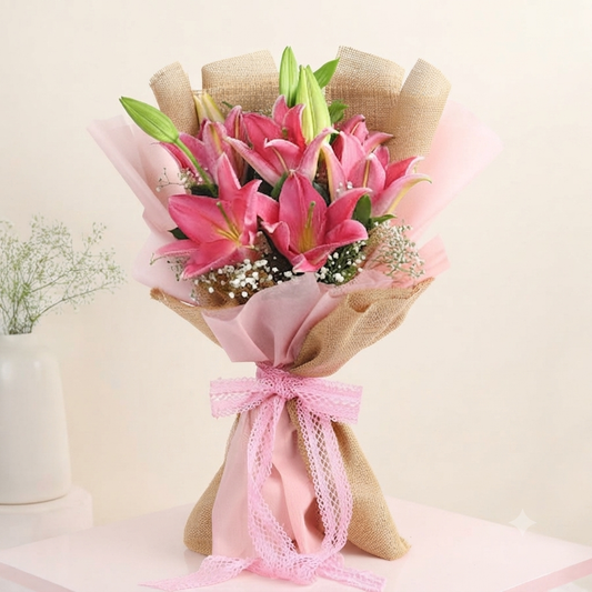 Pink Lilies Bunch