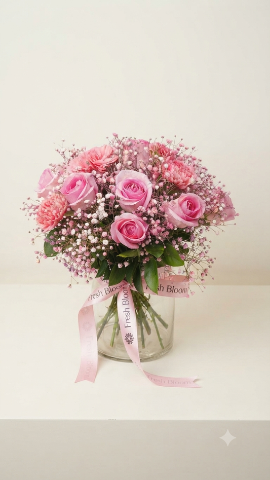 Pretty pink Floral vase