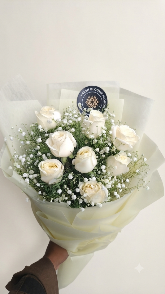 White Roses Bunch