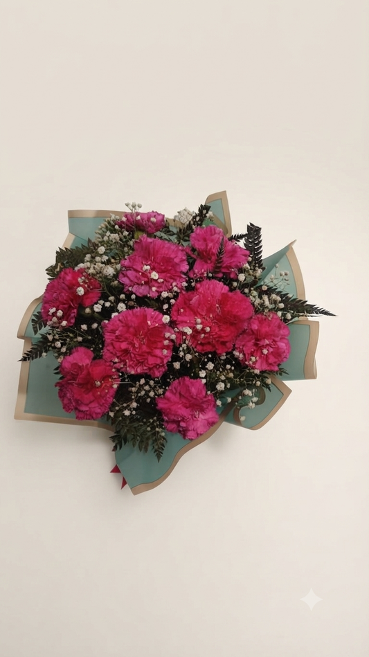 Dark Pink Carnation Bouquet