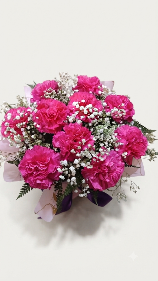 Dark Pink Carnation Bouquet