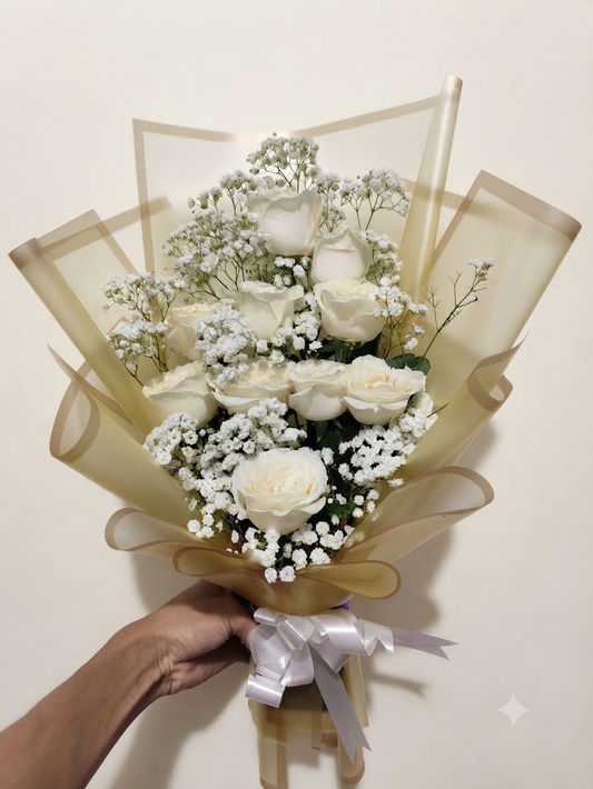Premium white Roses Bunch