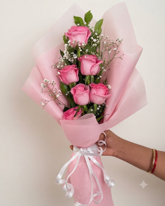 Mini Pink Roses Bunch