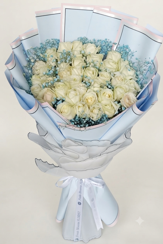 Premium White Roses Bunch