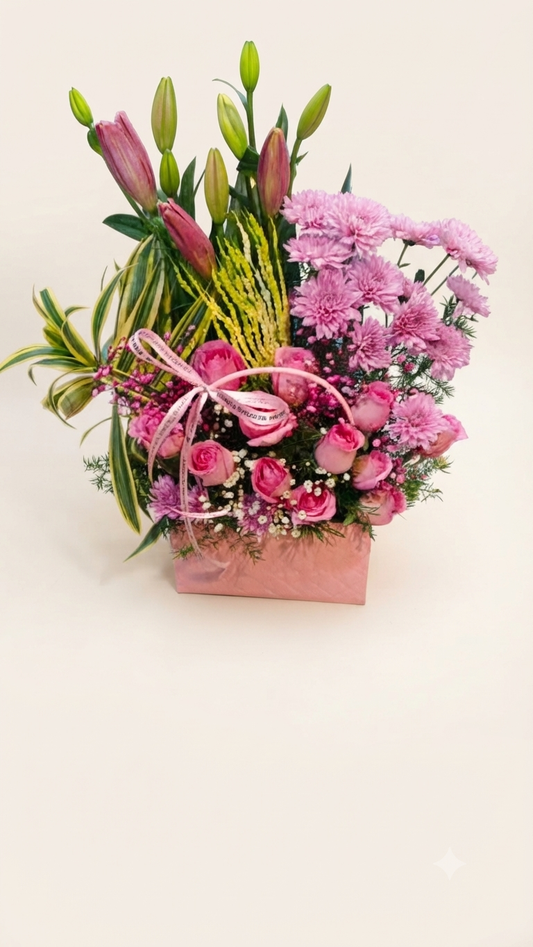 Exotic Pink Blooms Flowers Bouquet