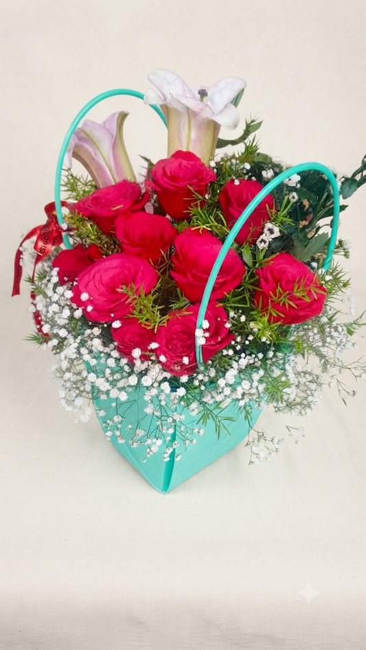 Red Roses lily bouquet