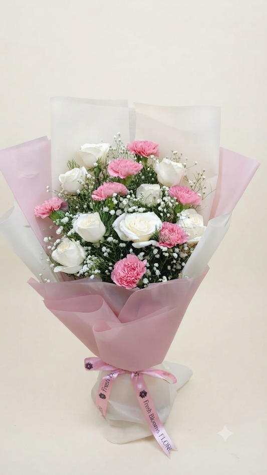Pink White Flowers Bunch