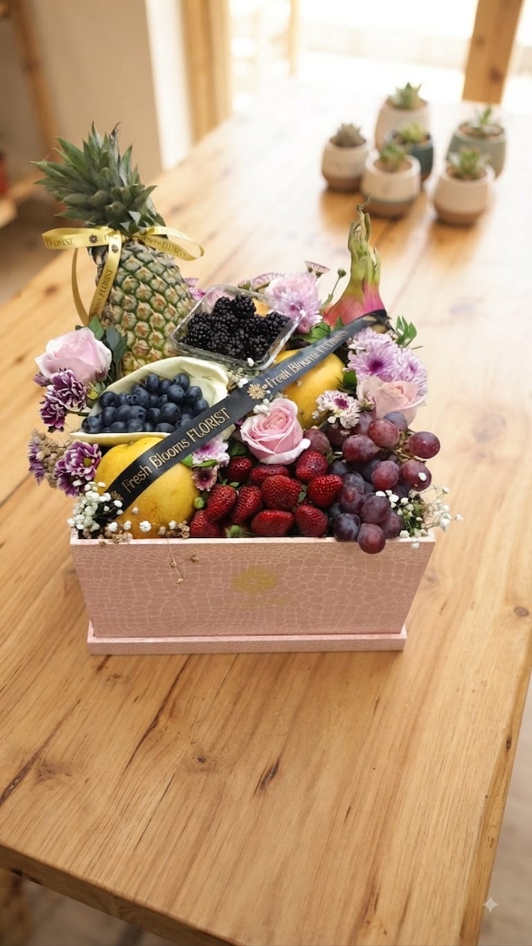 Flowers with Fresh Fruits