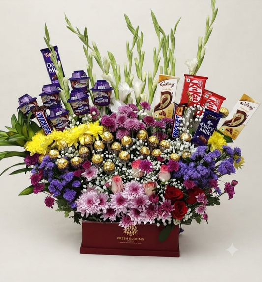 Classic Mix Chocolate and Flowers Box